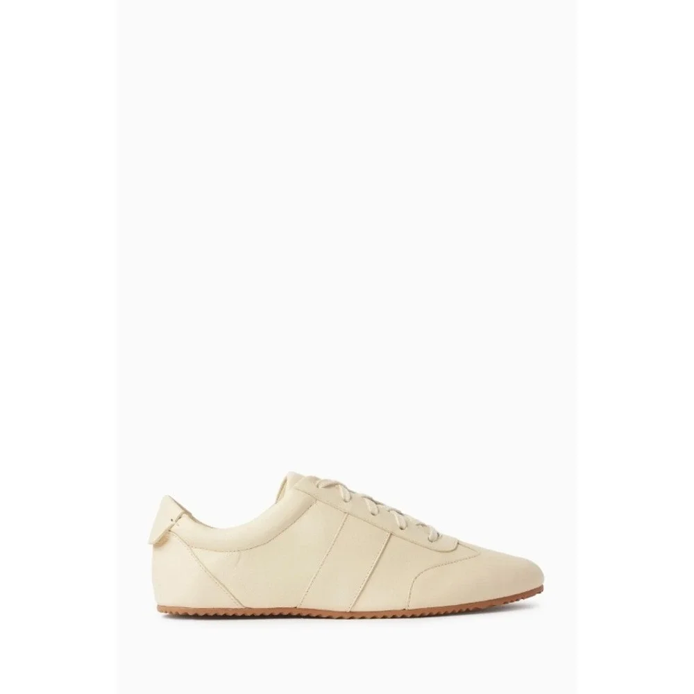 NEW Reformation Terra Sneakers in Cream Puff Leather Low Top Lace Up Trainers 6